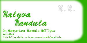 malyva mandula business card